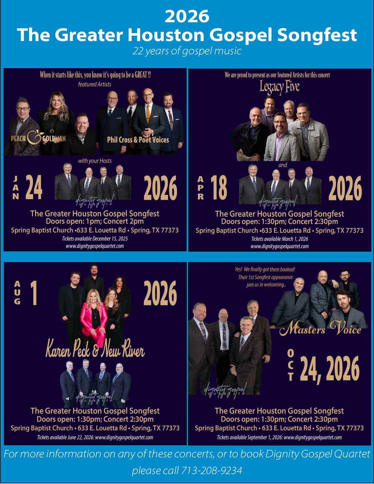 The Greater Houston Gospel Songfest | 2026 Gospel Songfest Lineup